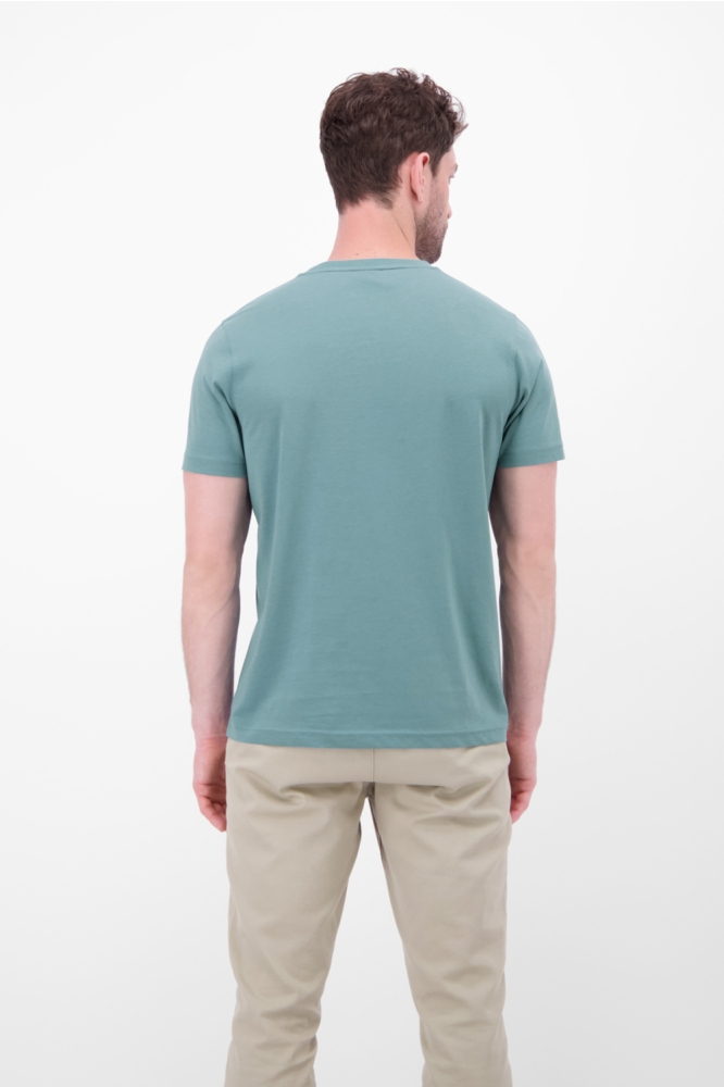 Lerros groene heren t-shirt | Model achteraanzicht