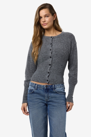 Noisy may Vest NMNOLA L/S KNIT CARDIGAN FWD 27034891 MEDIUM GREY MELANGE