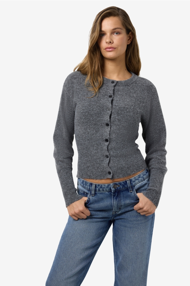 Noisy may grijze dames vest | Model vooraanzicht