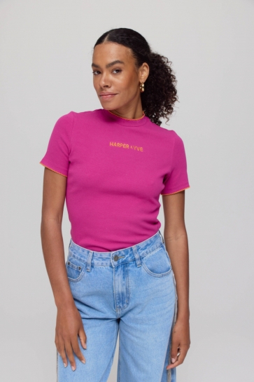 Harper & Yve T-shirt CAMMY SS AW25P400 931 wild aster