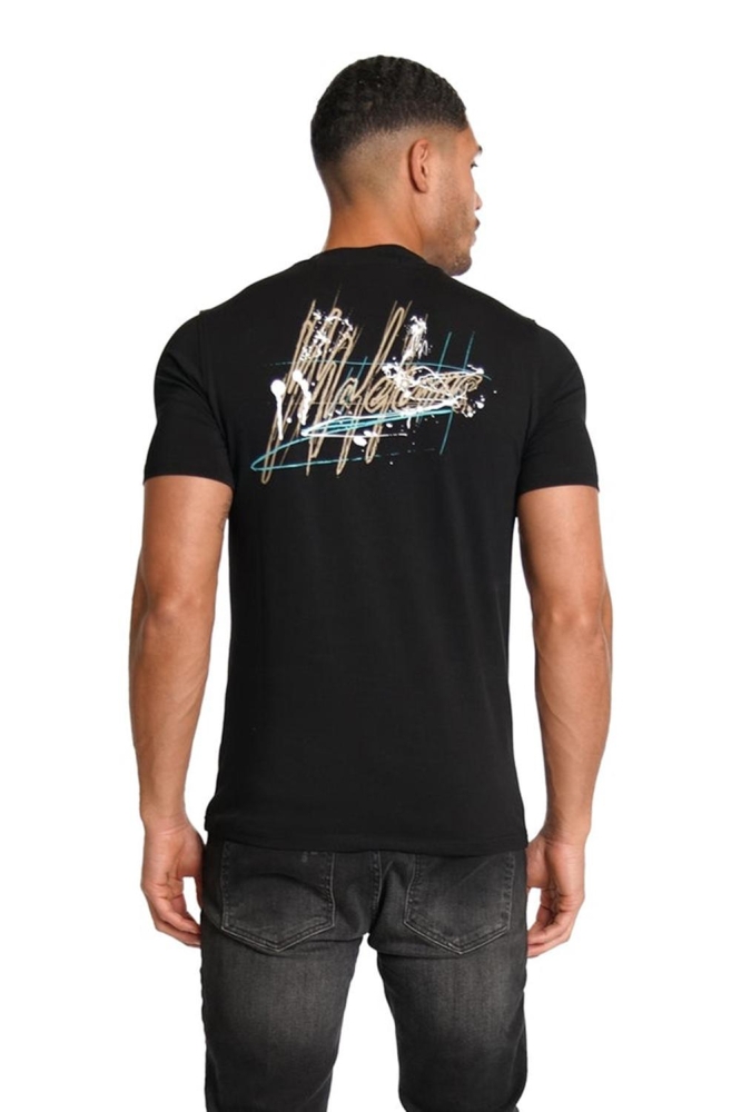 Malelions zwarte heren t-shirt | Model achteraanzicht