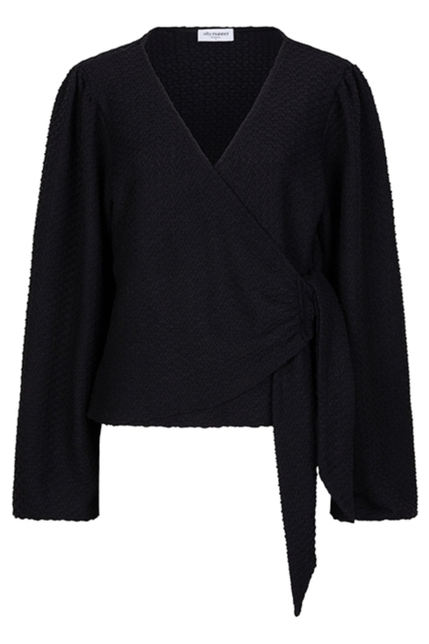 Lofty Manner zwarte dames blouse | Vooraanzicht