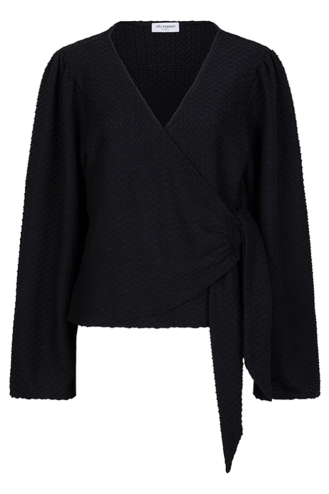 Lofty Manner zwarte dames blouse | Vooraanzicht