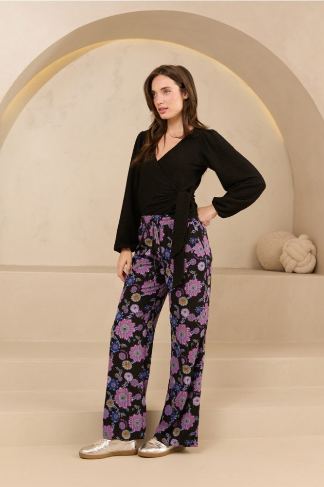 Lofty Manner zwarte dames blouse | Model