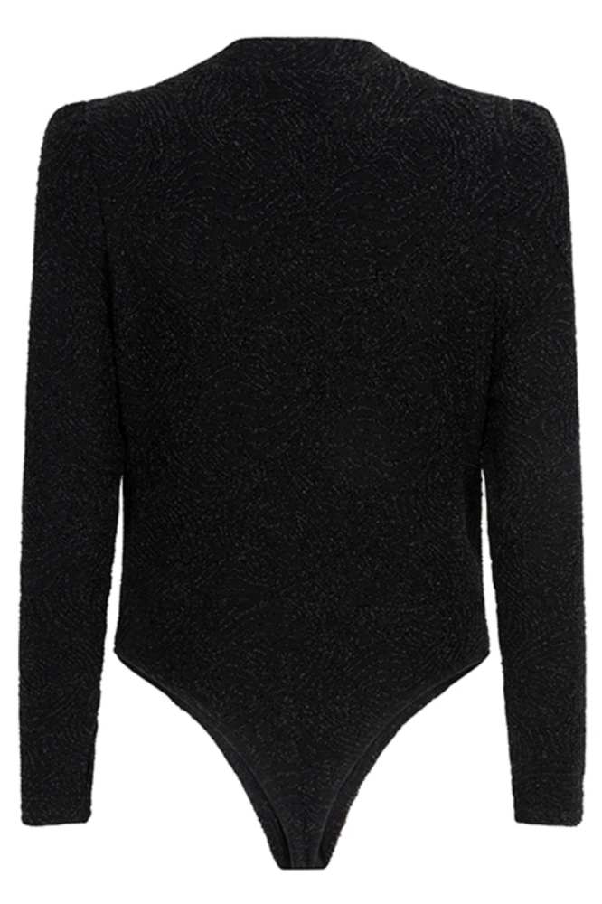 Lofty Manner zwarte dames blouse | Achteraanzicht