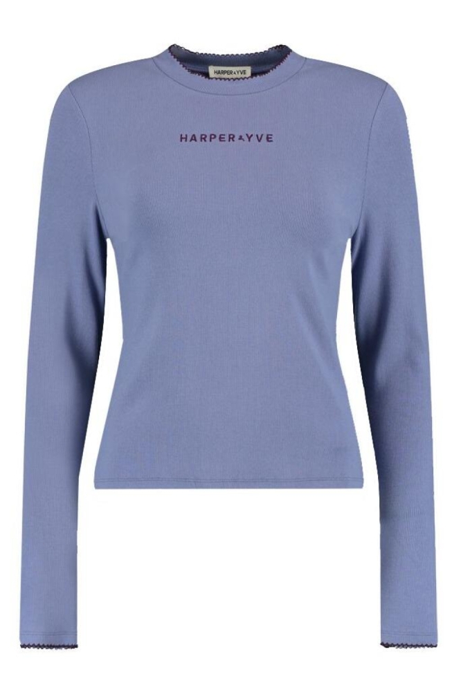 Harper & Yve blauwe dames t-shirt | Vooraanzicht