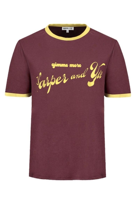 Harper & Yve bordeaux dames t-shirt | Vooraanzicht