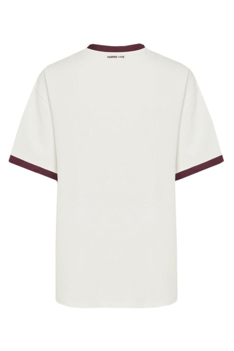 Harper & Yve ecru dames t-shirt | Achteraanzicht