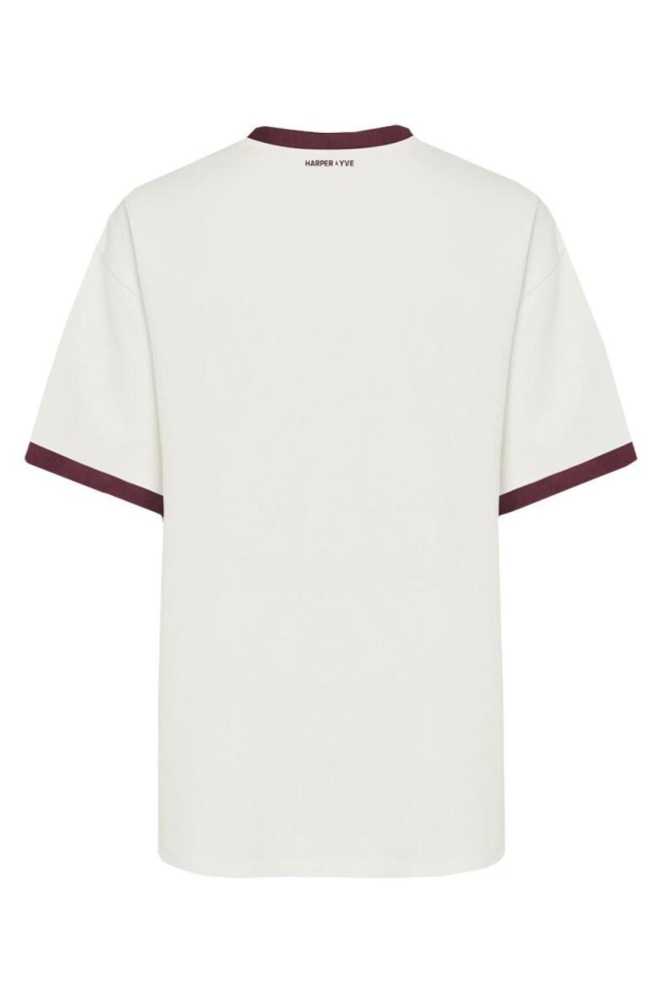 Harper & Yve ecru dames t-shirt | Achteraanzicht