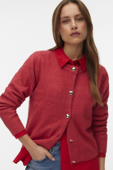 Vero Moda rode dames vest | Model vooraanzicht