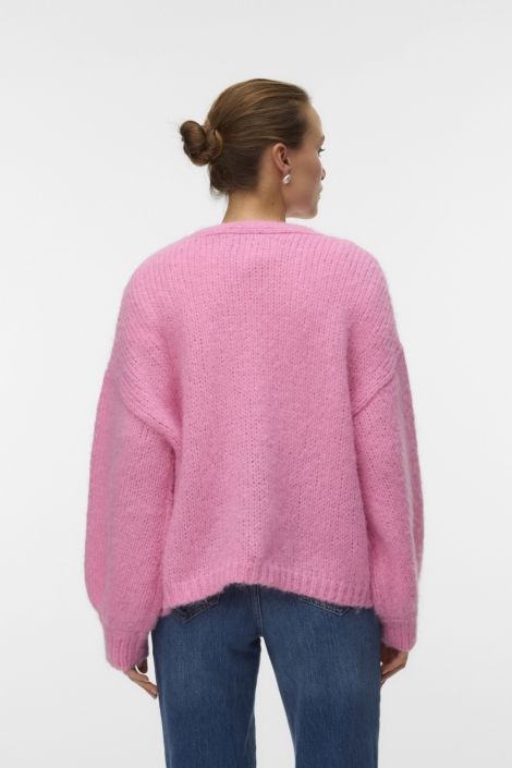 Vero Moda roze dames vest | Model achteraanzicht