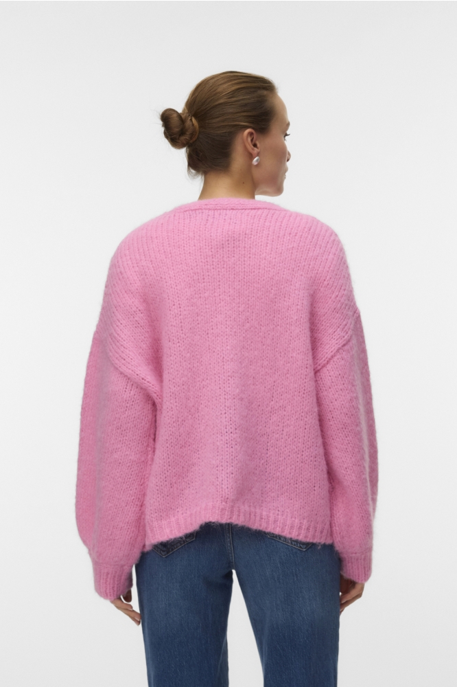 Vero Moda roze dames vest | Model achteraanzicht