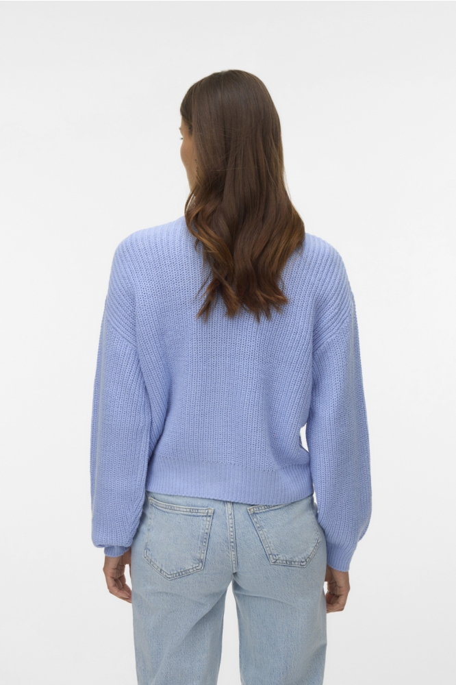 Vero Moda blauwe dames vest | Model achteraanzicht