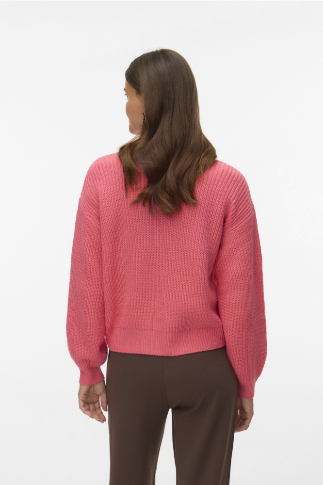 Vero Moda roze dames vest | Model achteraanzicht