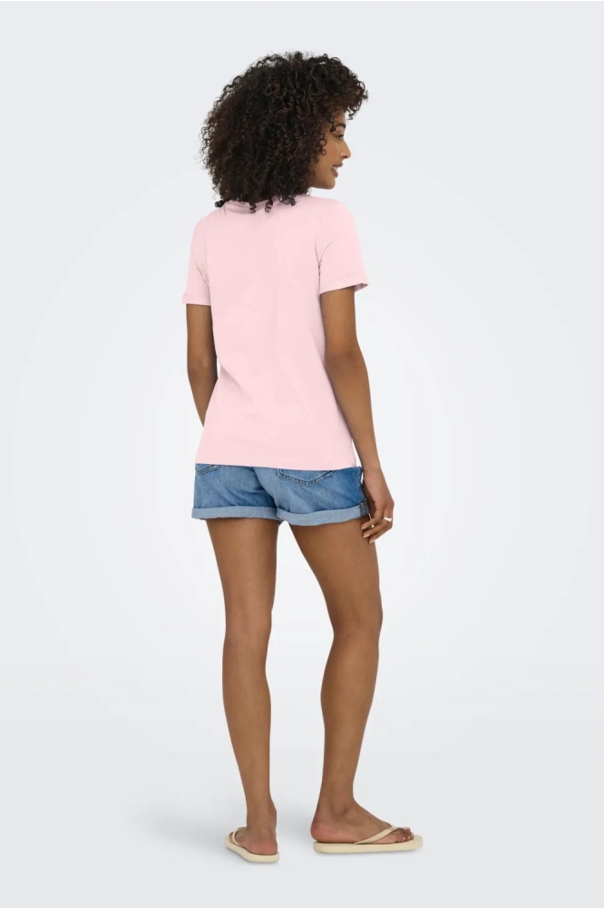 Only roze dames t-shirt | Model