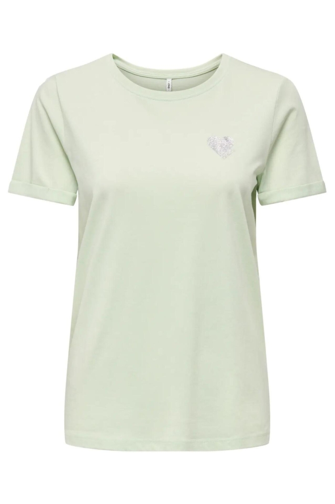 Only groene dames t-shirt | Vooraanzicht