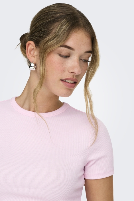 Only roze dames t-shirt | Close up