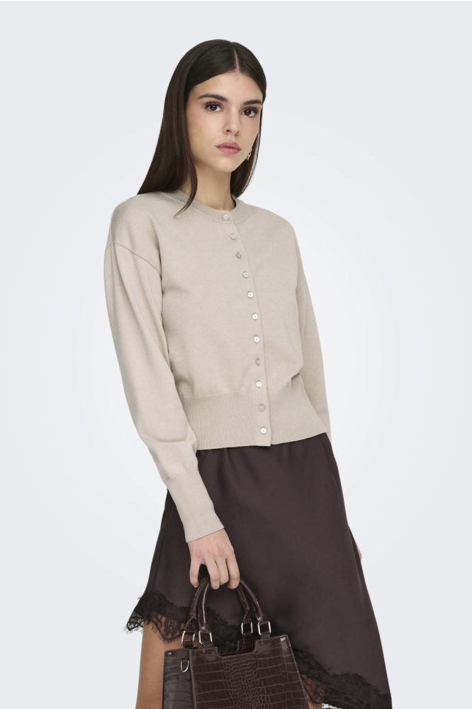 Only beige dames vest | Model vooraanzicht