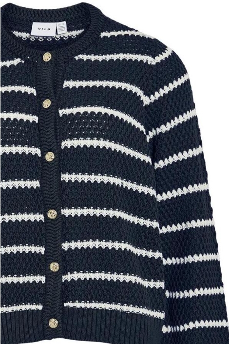 Vila blauwe dames vest | Close up