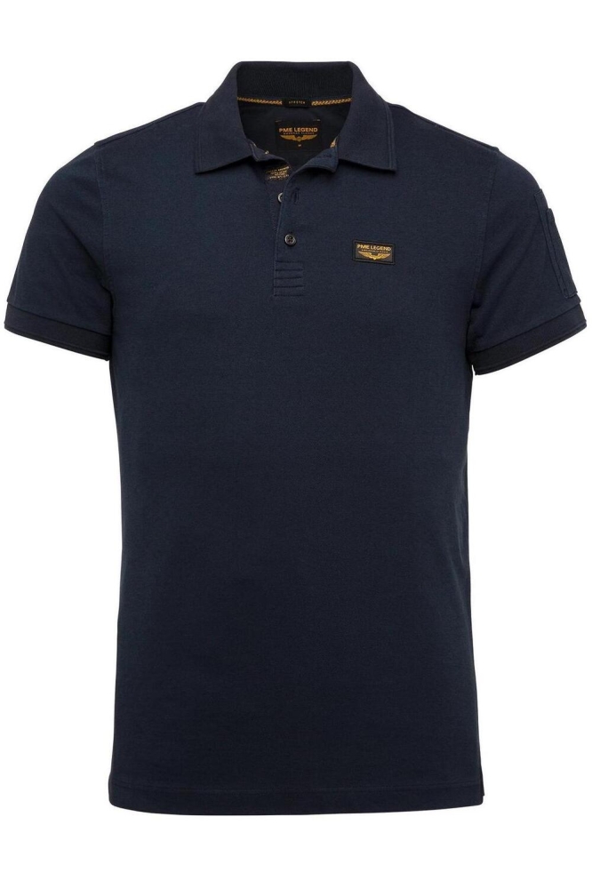 PME legend blauwe heren polo | Vooraanzicht