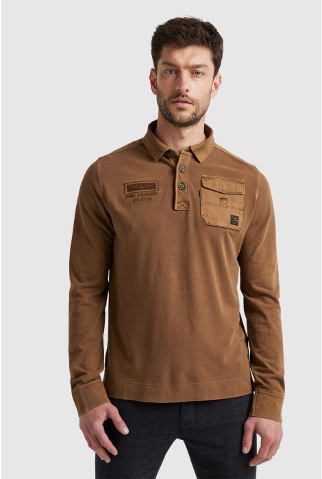 PME legend long sleeve polo rugged pique