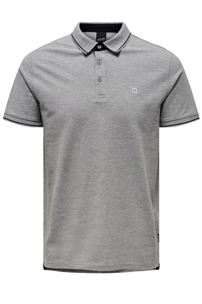 ONSFLETCHER SLIM SS POLO NOOS 22024827 LIGHT GREY MELANGE