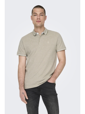 Only & Sons Polo ONSFLETCHER SLIM SS POLO NOOS 22024827 Chinchilla/CHINCHILLA