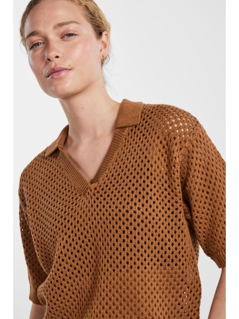 Pieces Trui PCLAYA 2/4 POLO KNIT 17140427 TRUSH