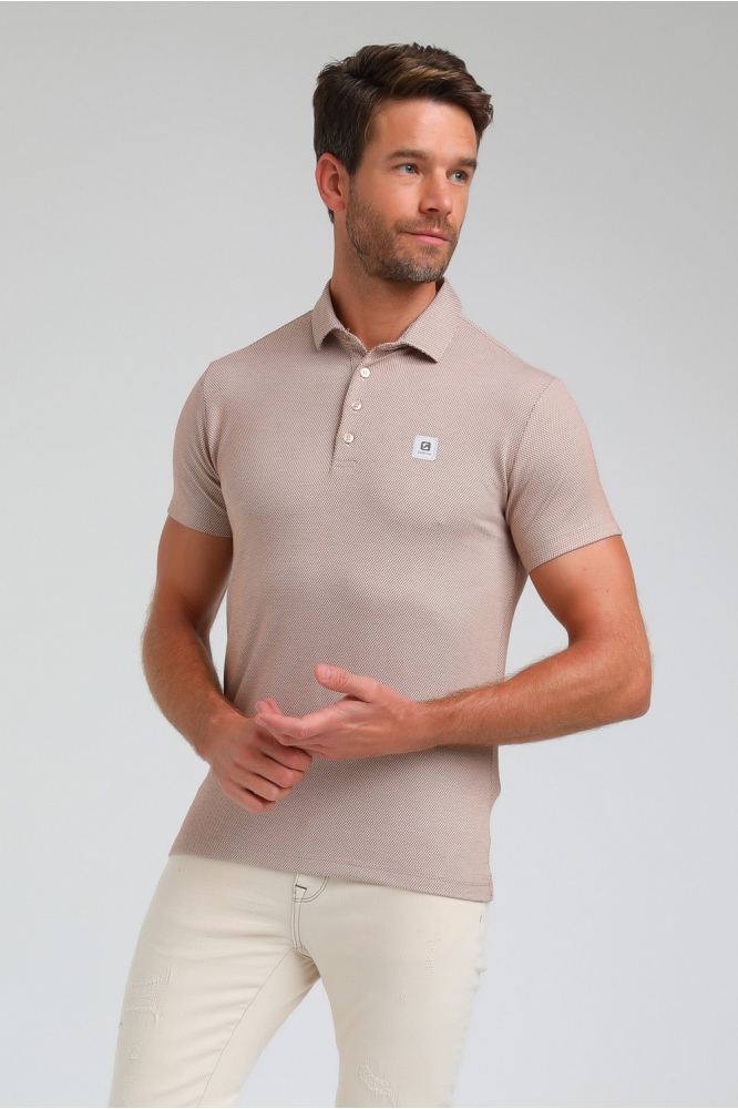 POLO MET PATROON 233531 1011 CAMEL