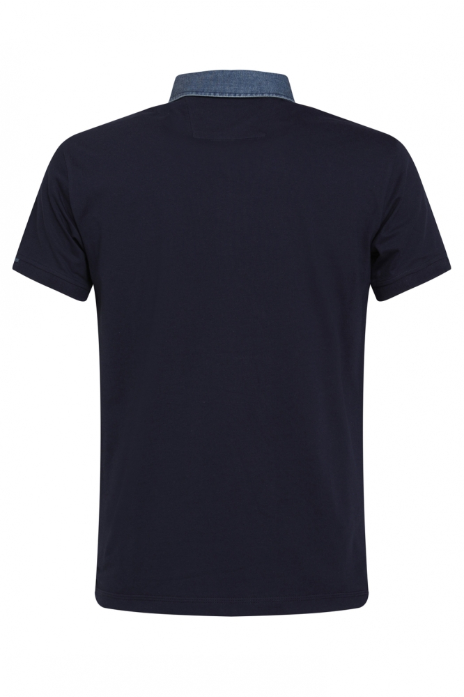 PIQUE POLO MET DENIMKRAAG 233550 301 navy