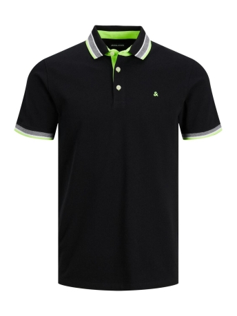 Jack & Jones Polo JJEPAULOS POLO SS NOOS 12136668 BLACK/NEON