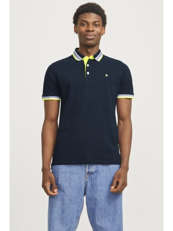 Jack & Jones Polo JJEPAULOS POLO SS NOOS 12136668 DARK NAVY/NEON