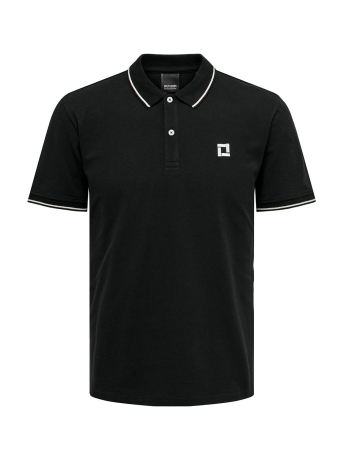 Only & Sons Polo ONSFLETCHER SLIM SS POLO NOOS 22024827 BLACK/BRIGHT WHITE