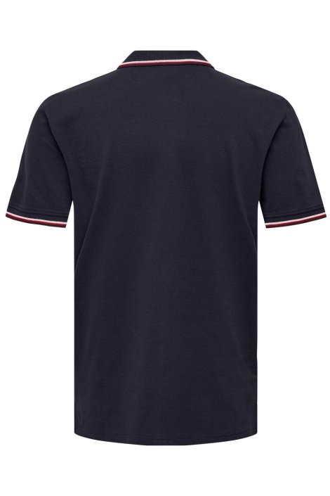 Only & Sons blauwe heren polo | Achteraanzicht