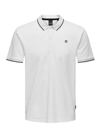 Only & Sons Polo ONSFLETCHER SLIM SS POLO NOOS 22024827 Bright White/BLACK CONT