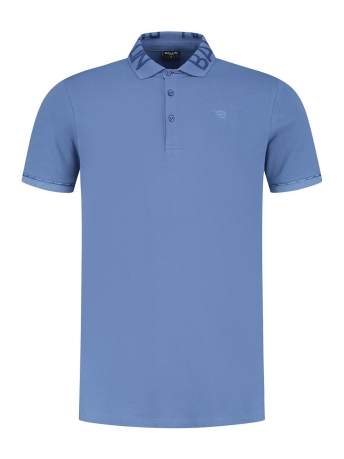 Ballin Polo POLO WITH BRANDED COLLAR 23019112 36 MID BLUE