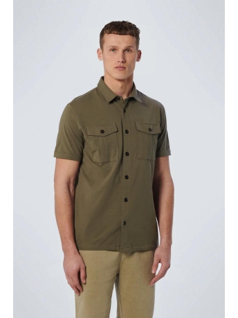 NO-EXCESS Overhemd SHIRT SHORT SLEEVE JERSEY STRETCH 19370381 053 ARMY