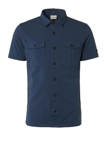 NO-EXCESS Overhemd SHIRT SHORT SLEEVE JERSEY STRETCH 19370381 179 CARBON BLUE