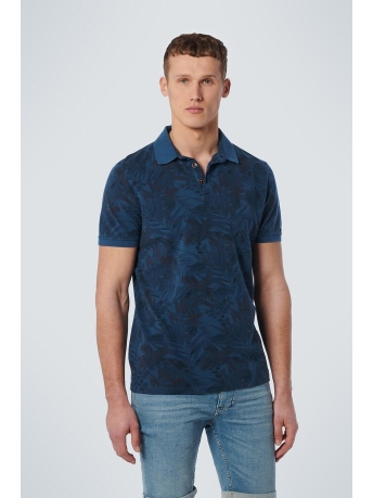 NO-EXCESS Polo POLO PIQUE ALLOVER PRINTED 19370307 179 CARBON BLUE
