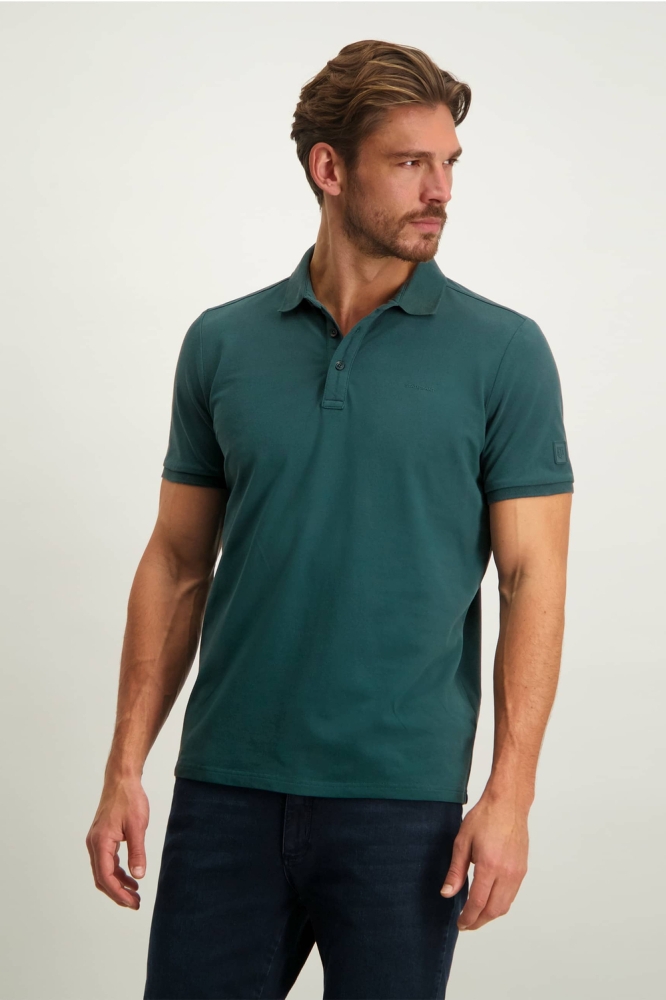 Herziening Grootte omdraaien effen polo met rubber print 46113415 state of art polo 3600