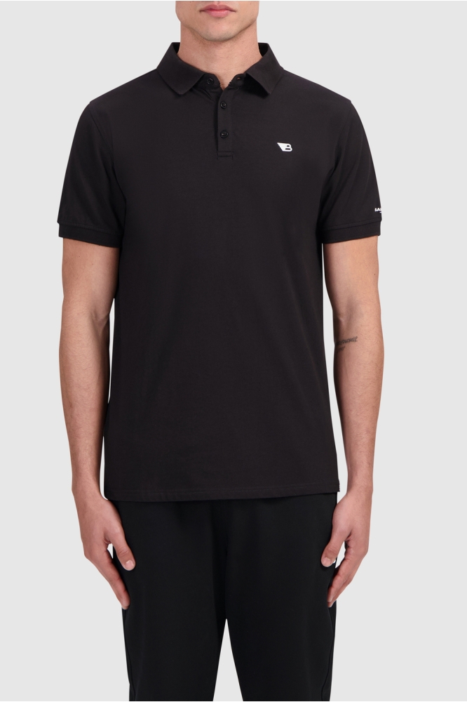 POLO WITH CHEST AND SLEEVEPRINT 19103 02 BLACK