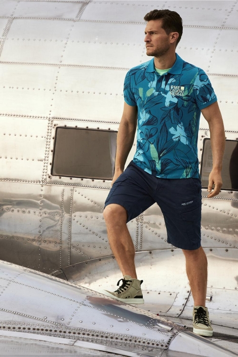 PME legend short sleeve polo printed pique