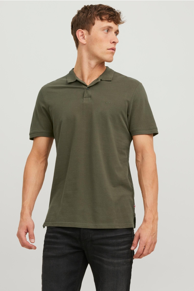 Jack & Jones groene heren polo | Model vooraanzicht