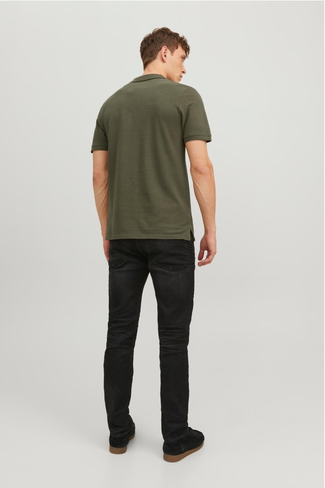 Jack & Jones groene heren polo | Model achteraanzicht