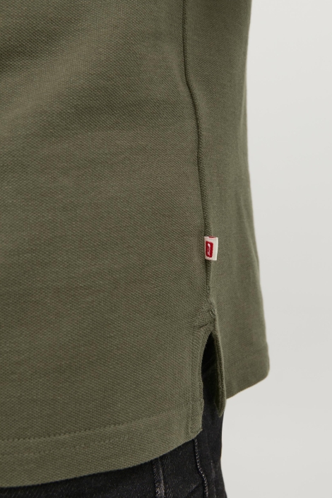 Jack & Jones groene heren polo | Close up