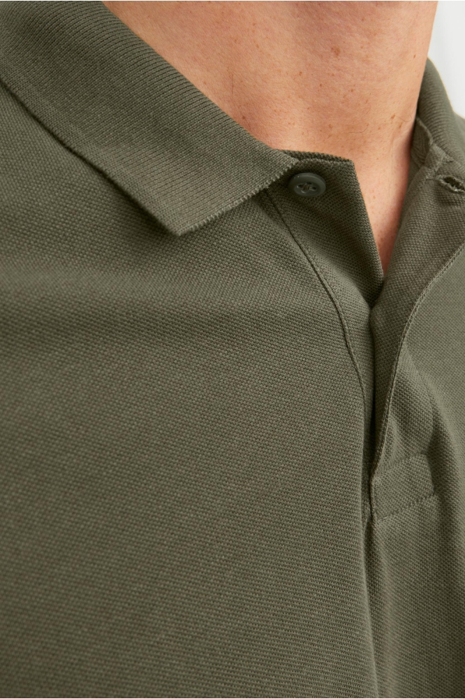 Jack & Jones groene heren polo | Close up
