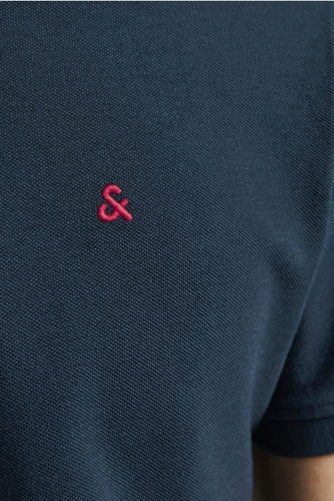 Jack & Jones blauwe heren polo | Close up