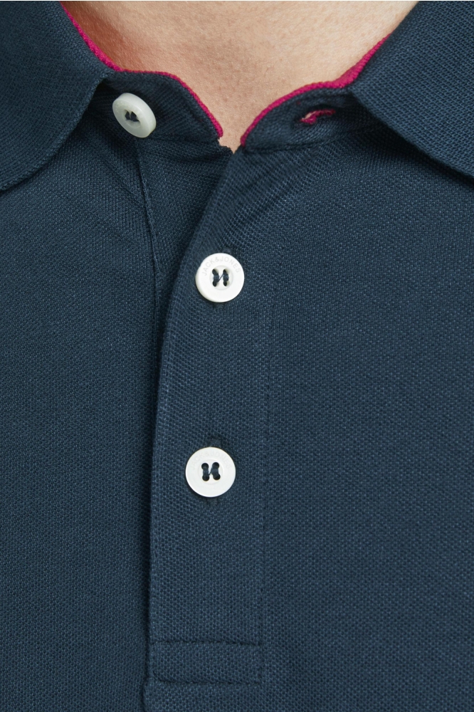 Jack & Jones blauwe heren polo | Close up