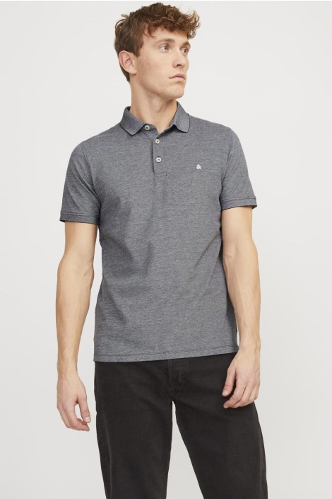 Jack & Jones zwarte heren polo | Model vooraanzicht