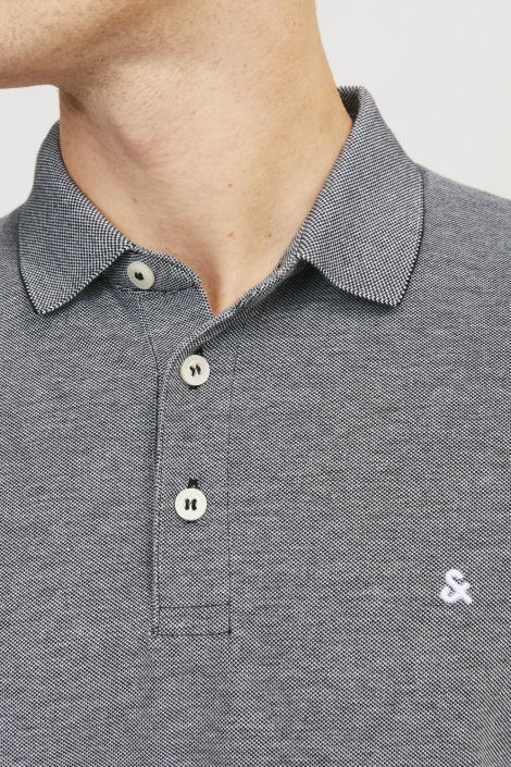Jack & Jones zwarte heren polo | Close up
